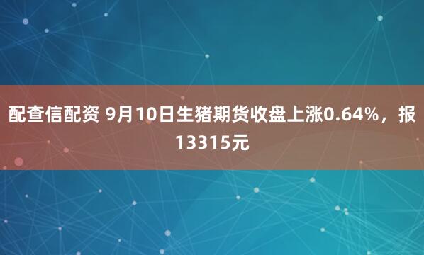 配查信配资 9月10日生猪期货收盘上涨0.64%，报13315元